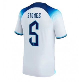 Herren Fußballbekleidung England John Stones #5 Heimtrikot WM 2022 Kurzarm